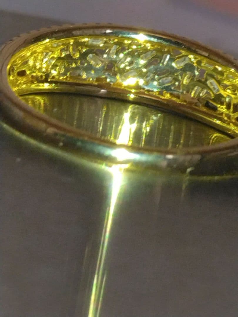 【ご奉仕価格】k18テーパー&ブリリアントカット天然ダイヤモンドパヴェ指輪