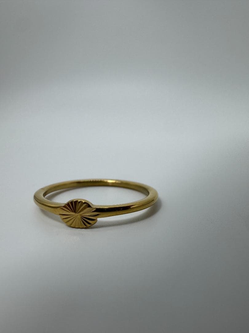 K18ゴールドリング 放射状彫刻0.71g/11号