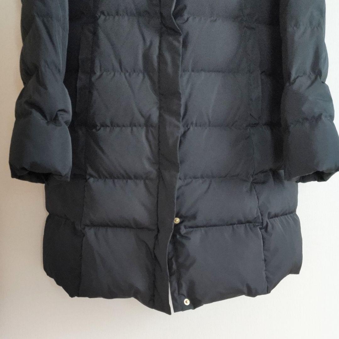 レイビームス 黒 ダウン ジャケット フェザー ミドル フード M