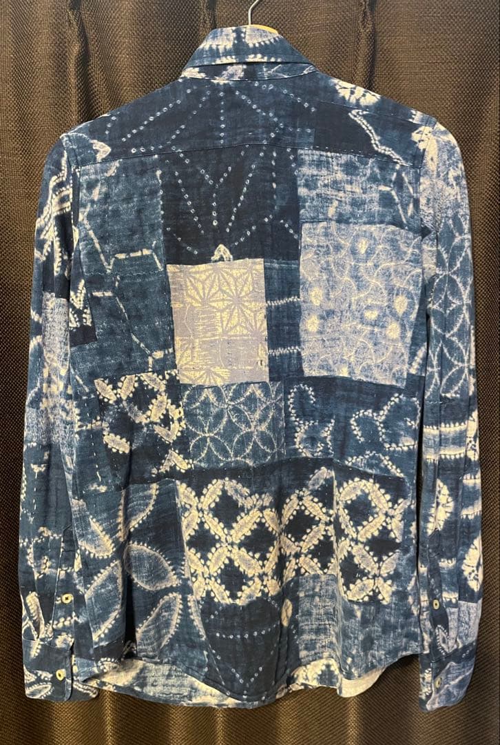 【美品】ポロラルフローレン 刺し子 パッチワーク調 ニットオックスフォードシャツ