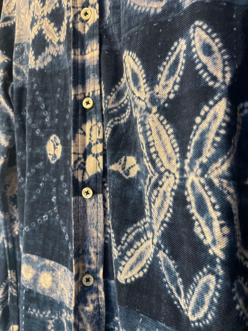 【美品】ポロラルフローレン 刺し子 パッチワーク調 ニットオックスフォードシャツ