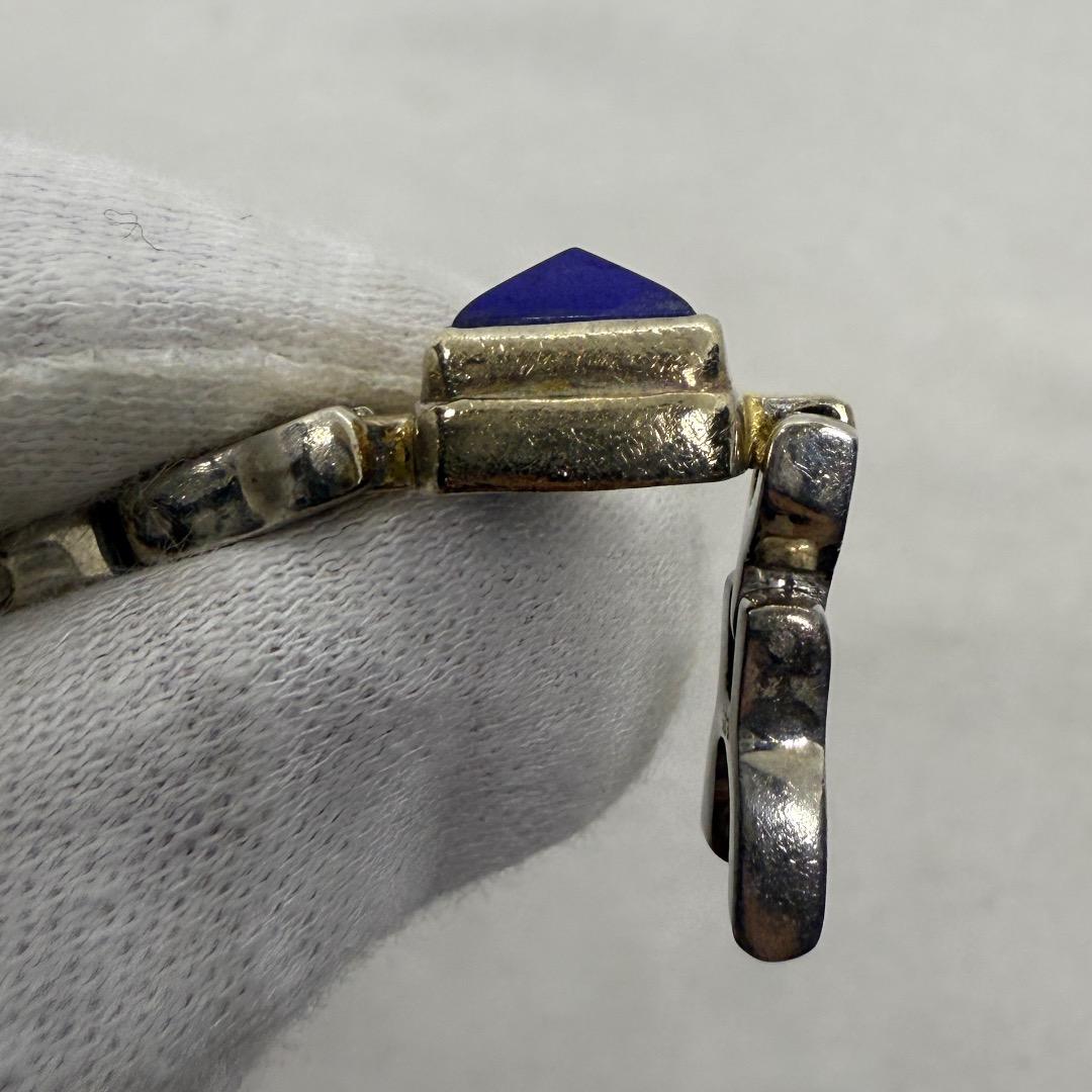 シルバー 925 ブレスレット 青石付き 18cm