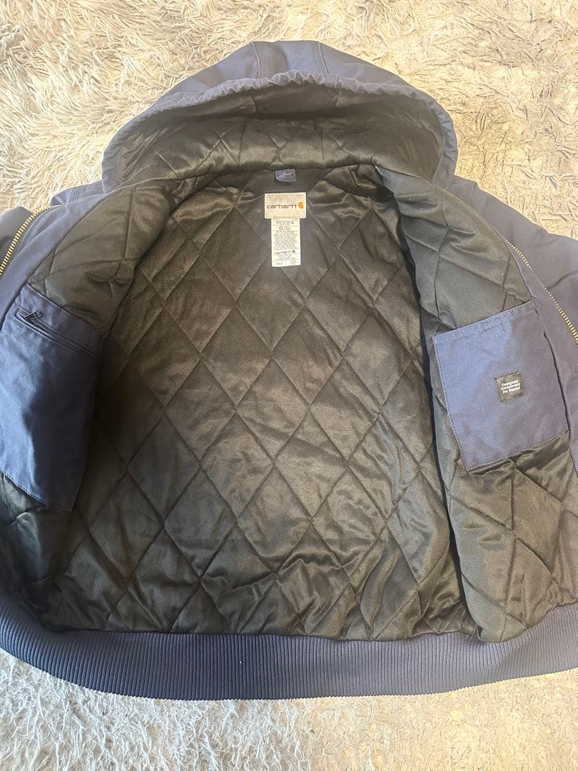 00s Carhartt アクティブジャケット　ネイビー　L レザーパッチ