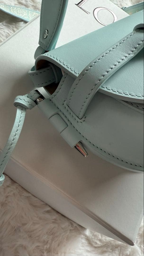 LOEWE ロエベゲートデュアルバッグミニブルーアイスバーグカーフ ジャカード