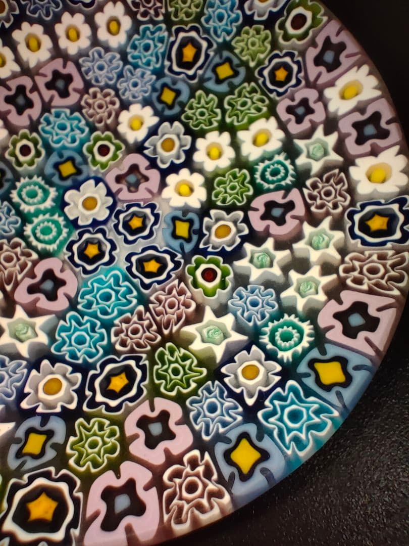 ベネチアングラス　ムラノ島　ミルフィオリ　小皿