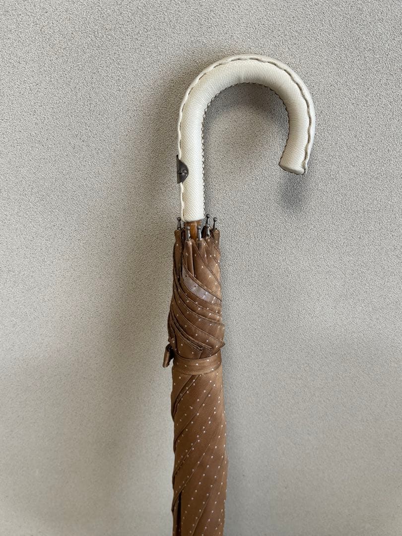 マリアフランチェスコ　長傘　ベージュ　fox ドット