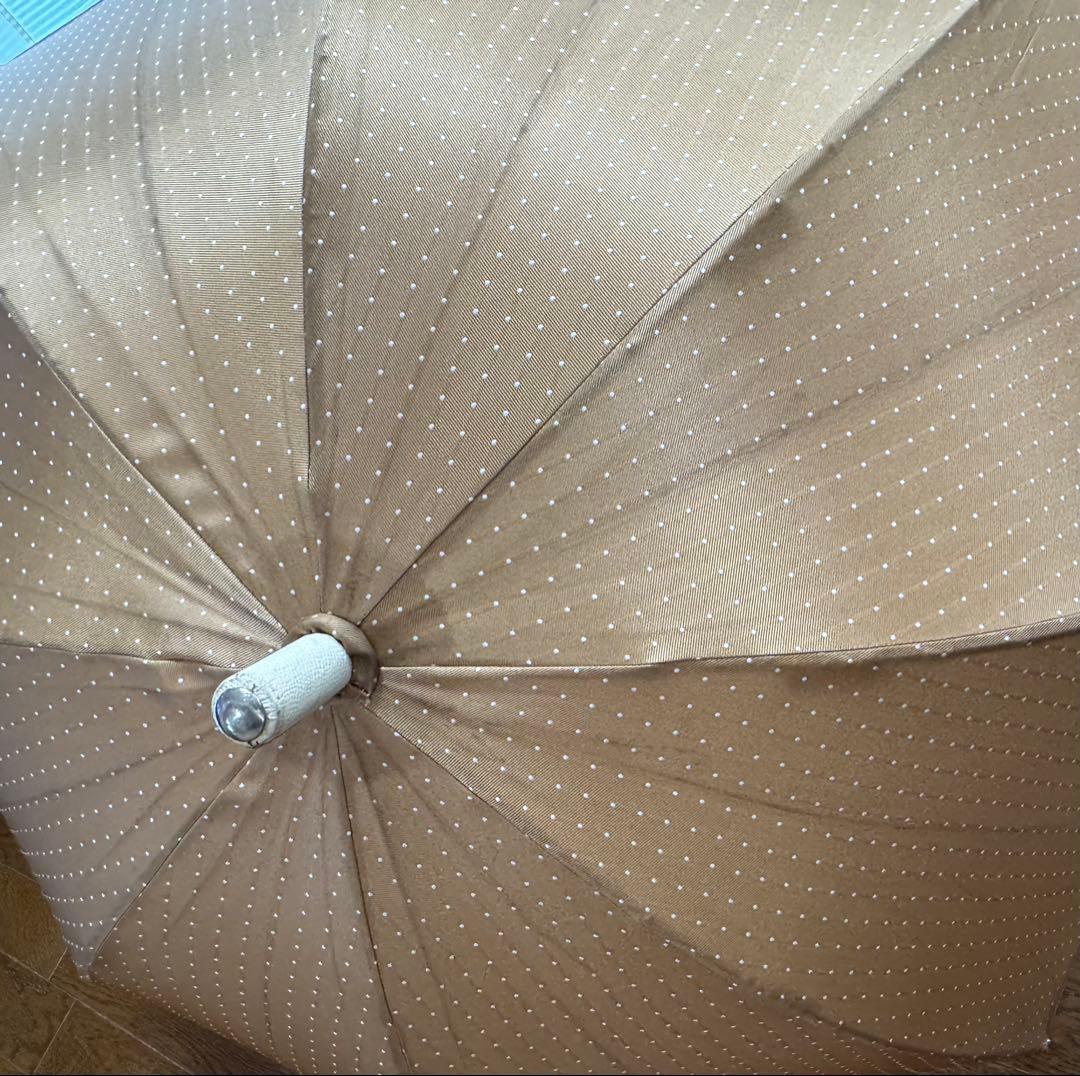 マリアフランチェスコ　長傘　ベージュ　fox ドット