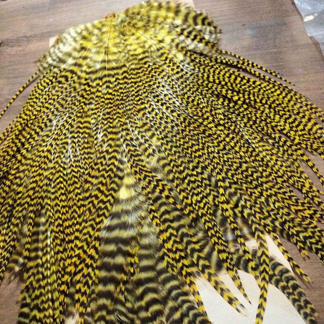 ​【良質】フライタイイング用 サドルハックル 2色セット（グリズリー染色他）