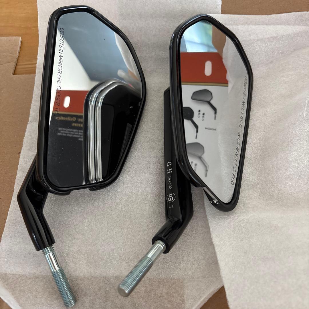 ハーレーダビッドソン エンパイアミラー ブラックエッジカット ブラック/シルバー