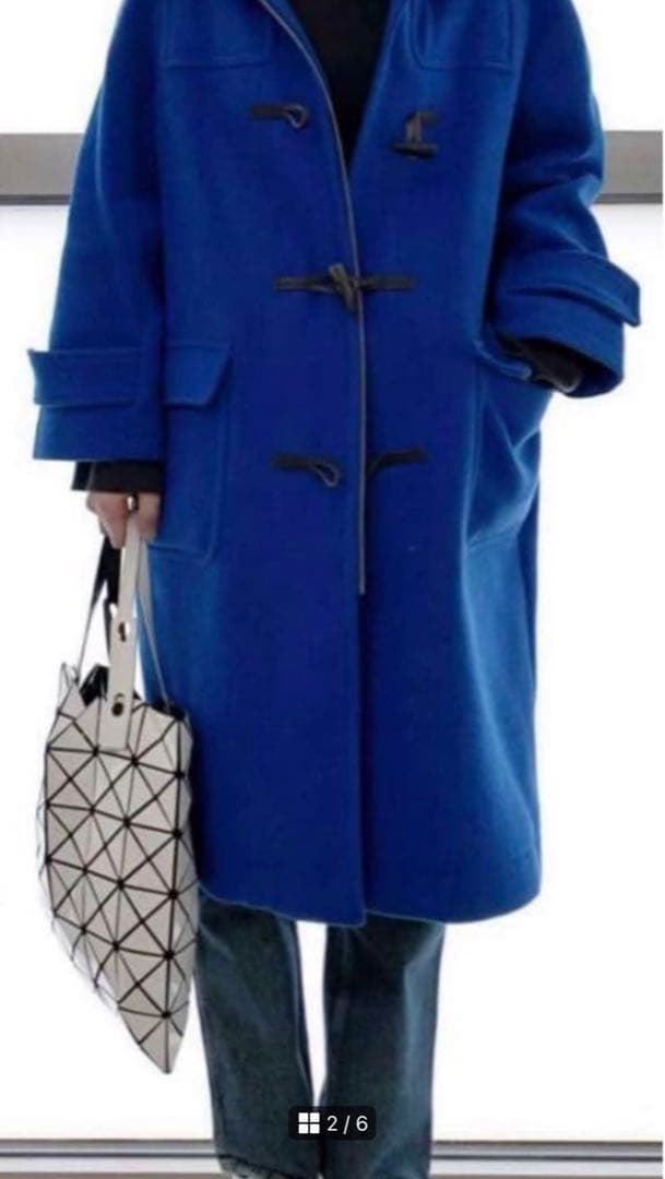 美品　ミラオーウェン　ロイヤルブルー　ロング　ダッフルコート　ブルー