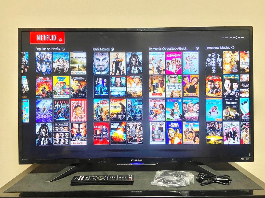 【今だけ優待価格】FUNAI 43V型4K（2018）HDD内蔵・YouTube