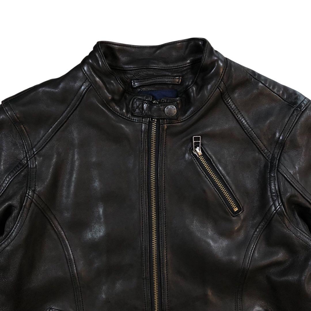 AVIREX シングル ライダース レザージャケット 羊革 ラムレザー M