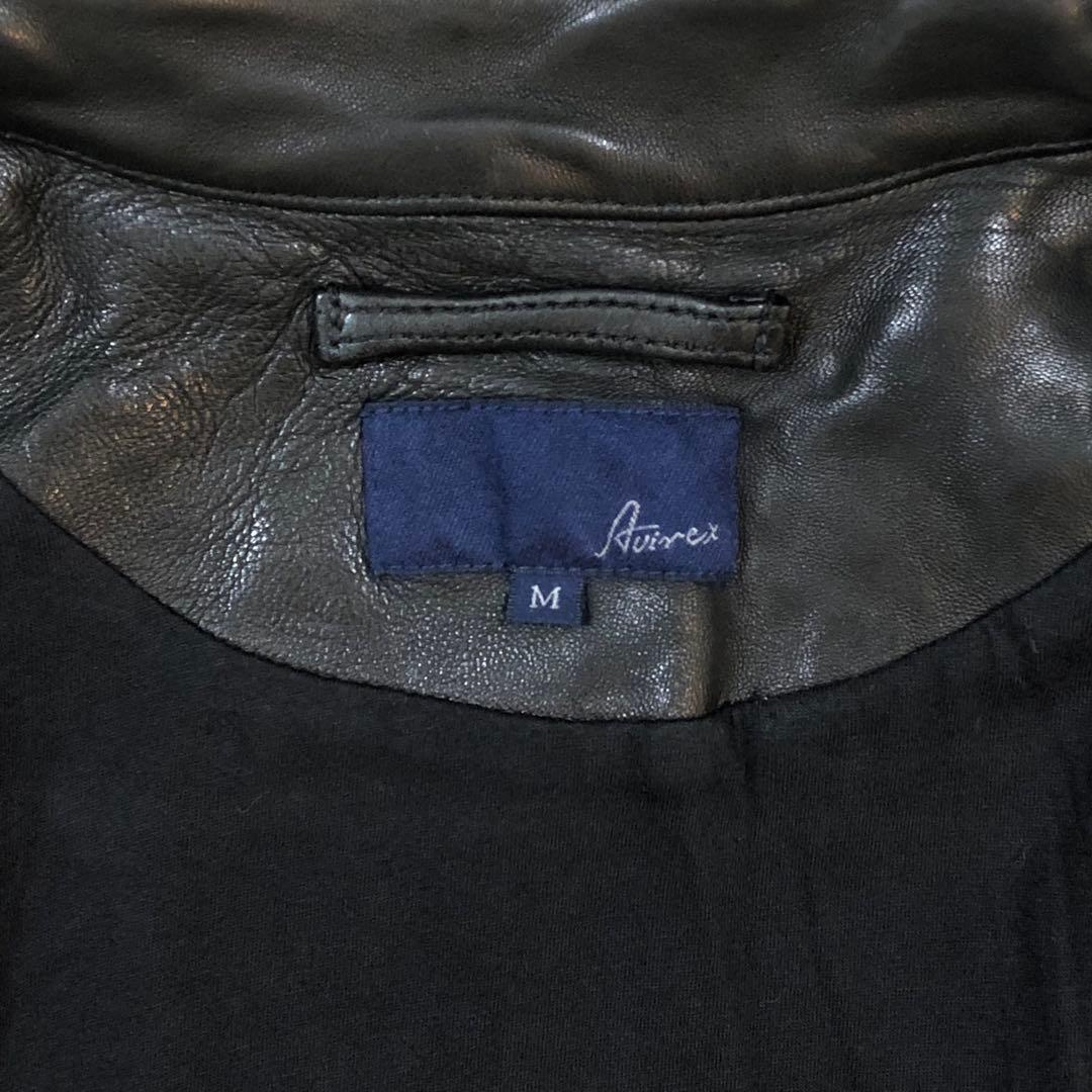 AVIREX シングル ライダース レザージャケット 羊革 ラムレザー M