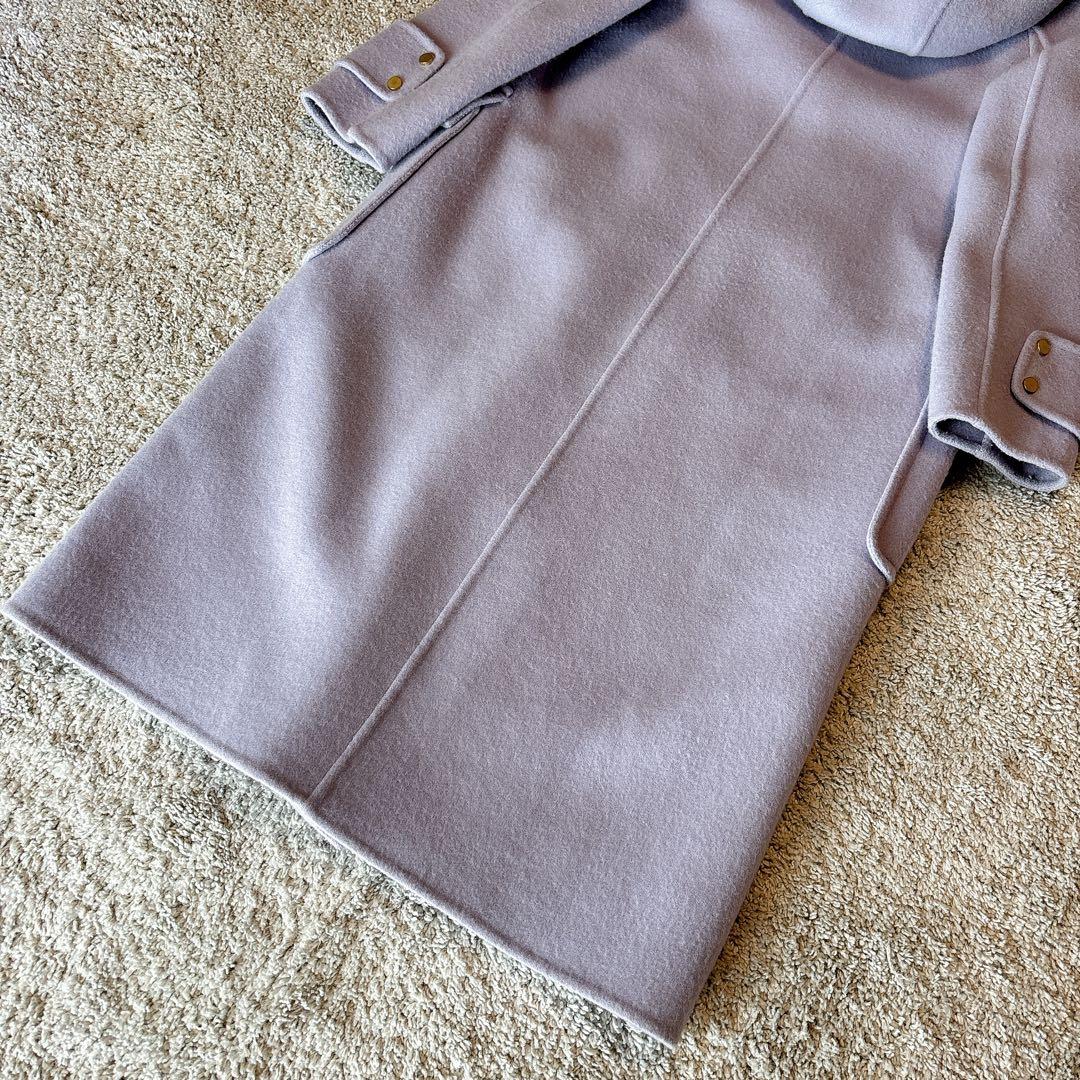 ダイアグラム　ゴールド金具ロングダッフルコート　ラベンダー３６リバー仕立て