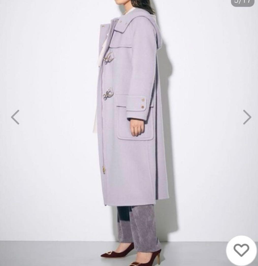 ダイアグラム　ゴールド金具ロングダッフルコート　ラベンダー３６リバー仕立て