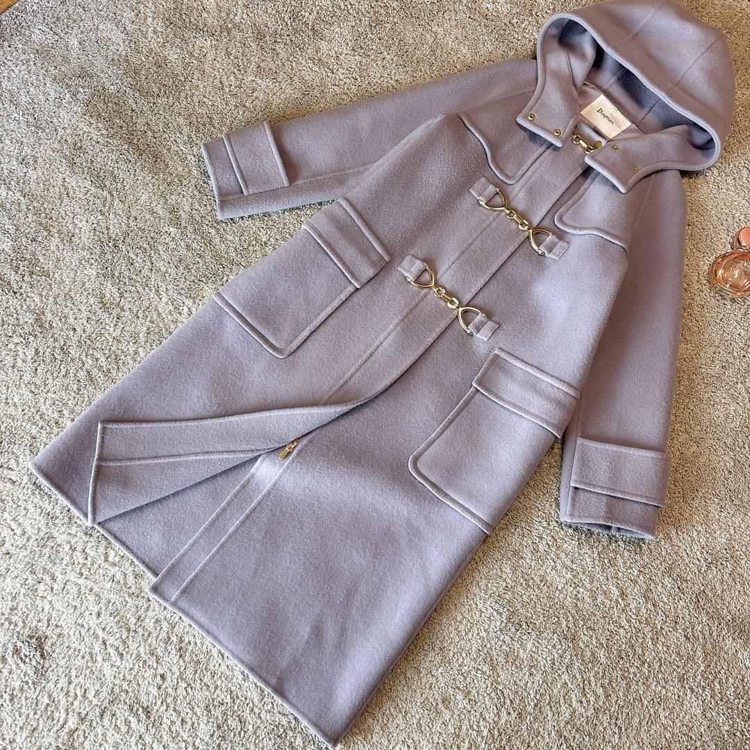 ダイアグラム　ゴールド金具ロングダッフルコート　ラベンダー３６リバー仕立て