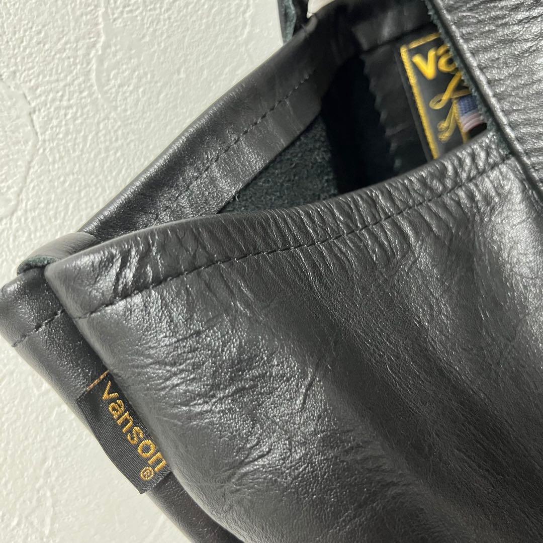 【2次流通最安値】VANSON レザートート Ron Harman別注 牛革 黒