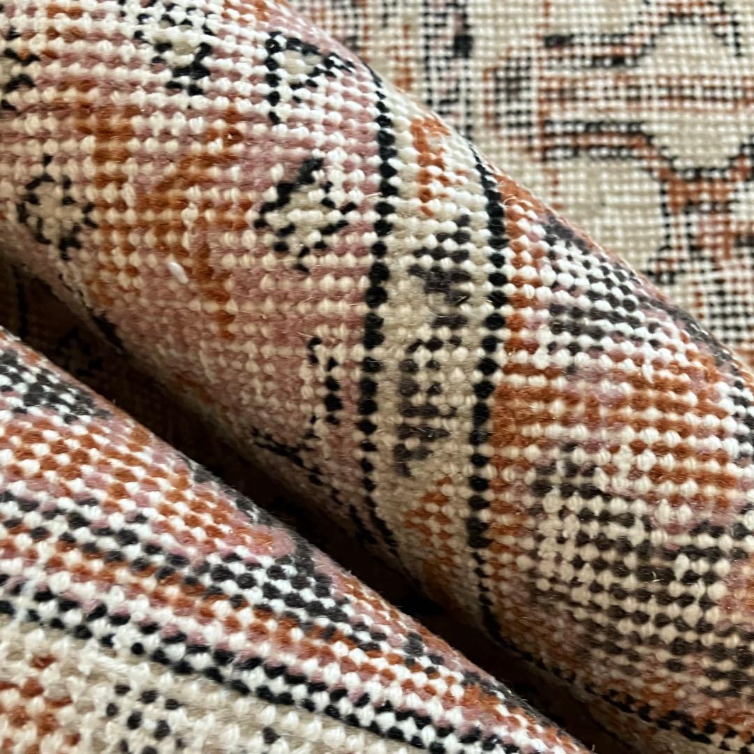 超大判157×269品メダリオン　コーラルピンク　ミルク　トルコヴィンテージラグ