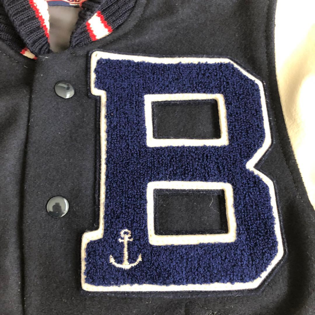 BLUEBLUEブルーブルースタジャン　レザーウールネイビー紺色聖林公司HRM