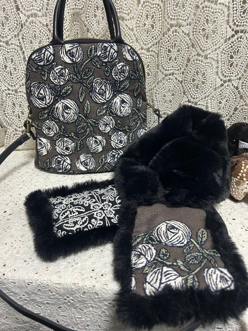 51216Cミナペルホネンハンドメイド おすましブガッティ＆マフラーセット