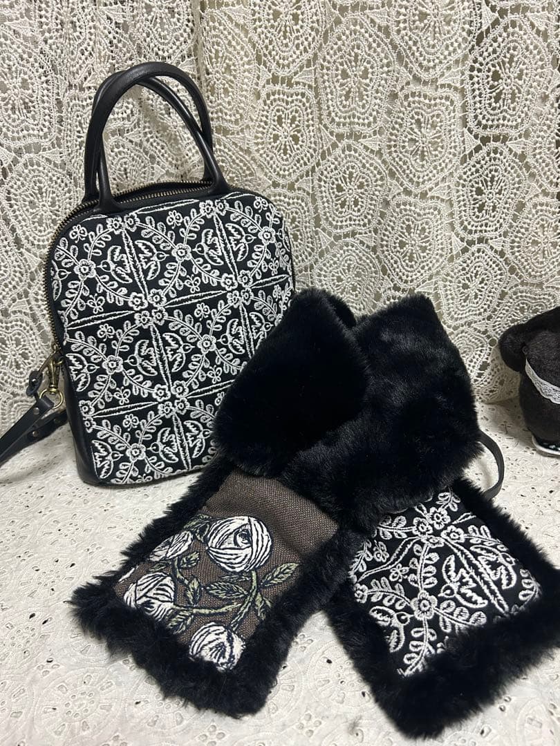 51216Cミナペルホネンハンドメイド おすましブガッティ＆マフラーセット