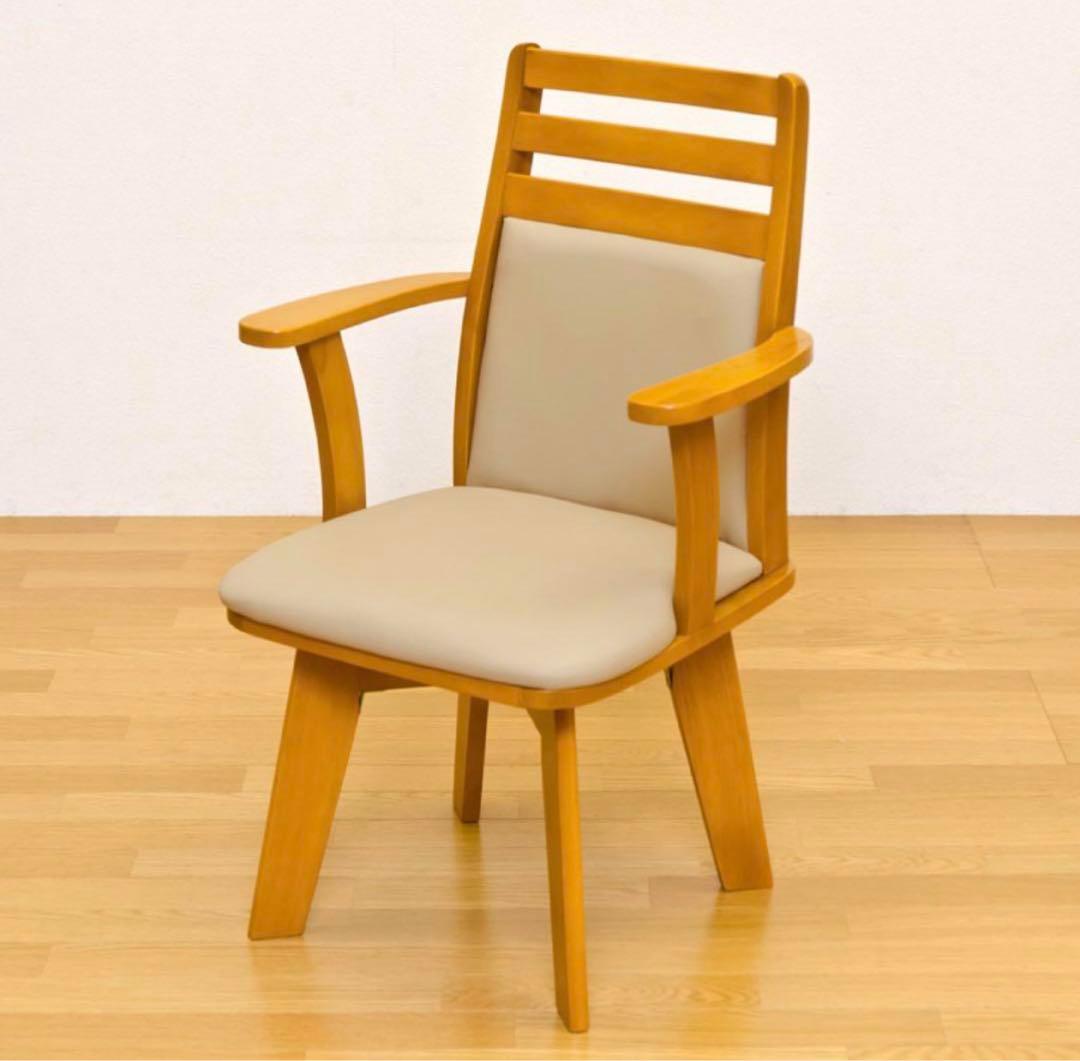 ★新品未使用★ 回転式 ダイニングチェア（ダークブラウン）（ライトブラウン）