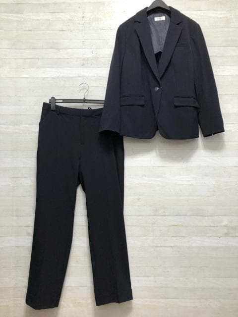 新品☆LL♪紺系♪洗えるストレッチパンツスーツ♪お仕事・通勤☆p651
