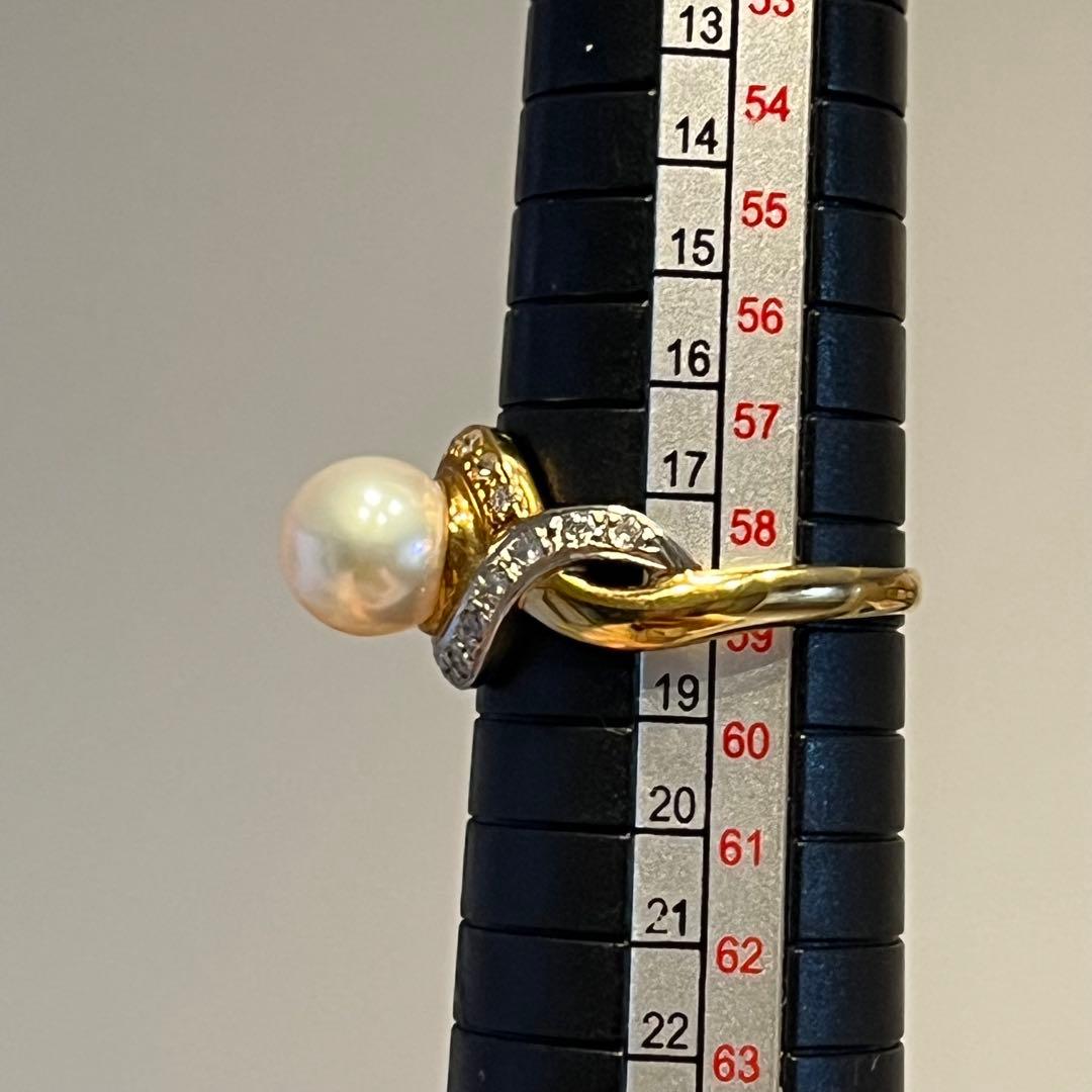 じゃるココ様　k18/pt850 パール　ダイヤモンド　リング