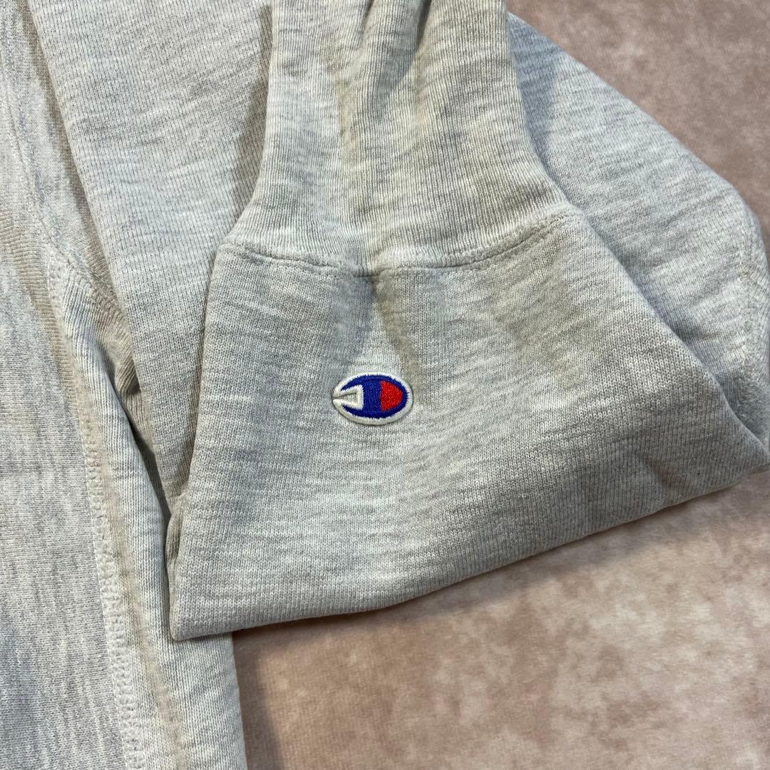 90s Champion リバースウィーブ 目無し パーカー グレー 刺繍タグ