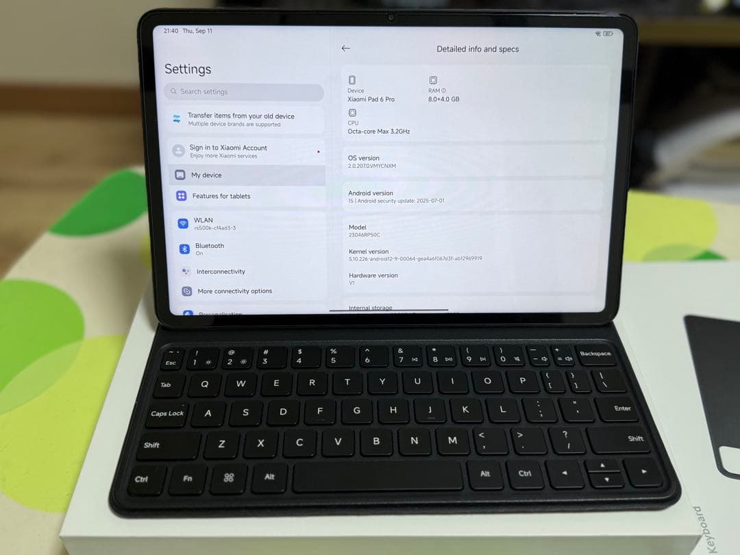 Androidタブレット本体 Xiaomi Pad 6 Pro 128GB 8GBRAM+ Keyboard
