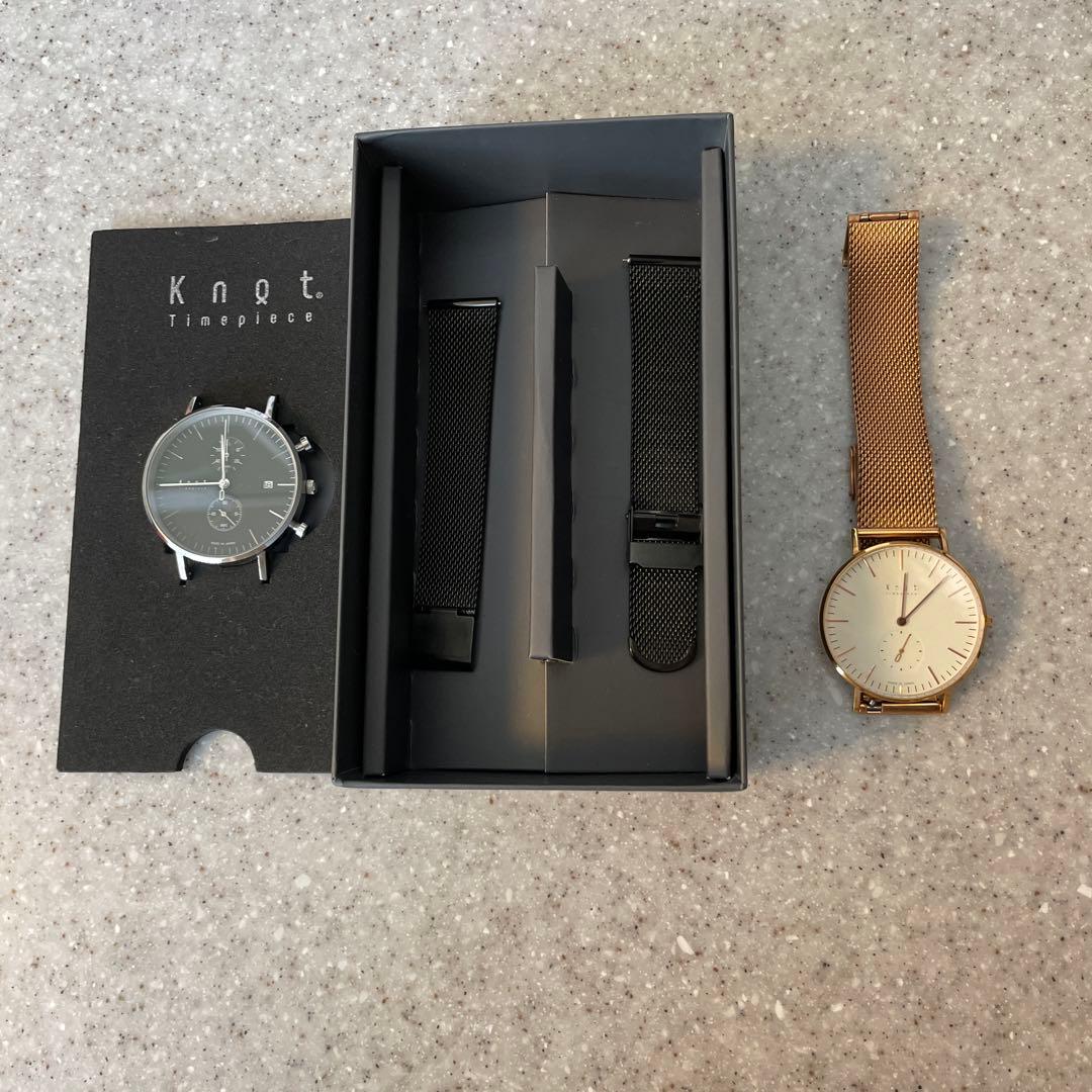 ✨大幅お値下げ✨knot ノット　ペアウォッチ　ブラック　ローズゴールド