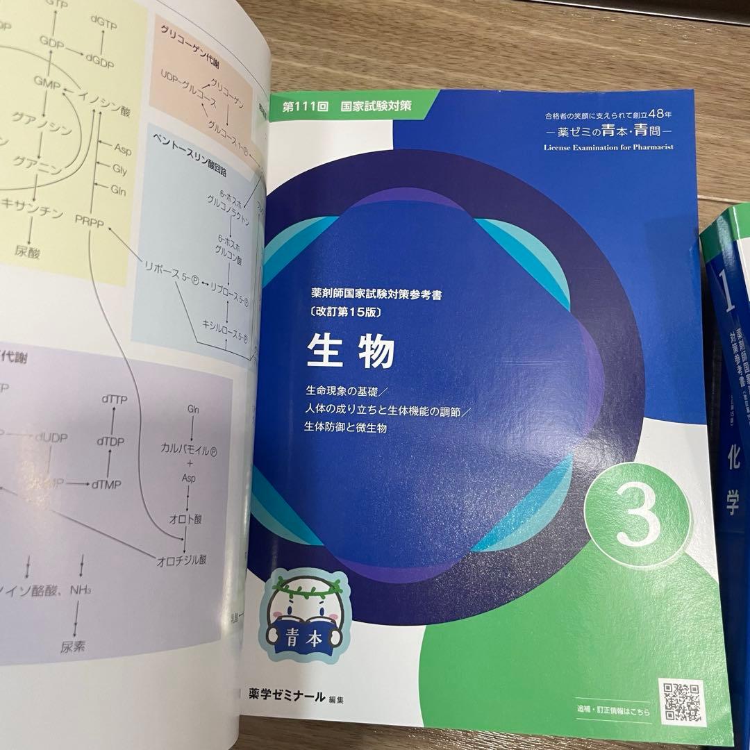 【ほぼ新品】第111回薬剤師国家試験対策　青本・青問18冊セット