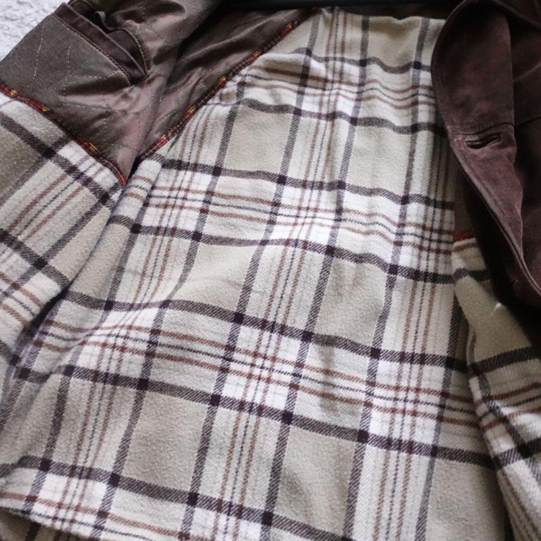 【イタリア製】1980s 90s Suede Leather Car Coat