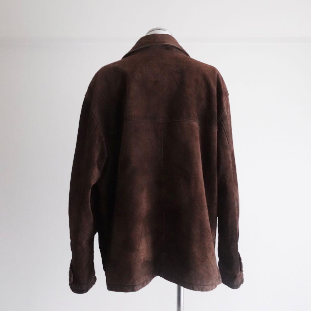 【イタリア製】1980s 90s Suede Leather Car Coat