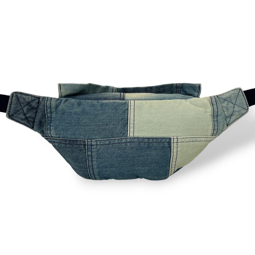 美品　ポロラルフローレン　ボディバッグ　デニム　パッチワーク　ウエストポーチ　青