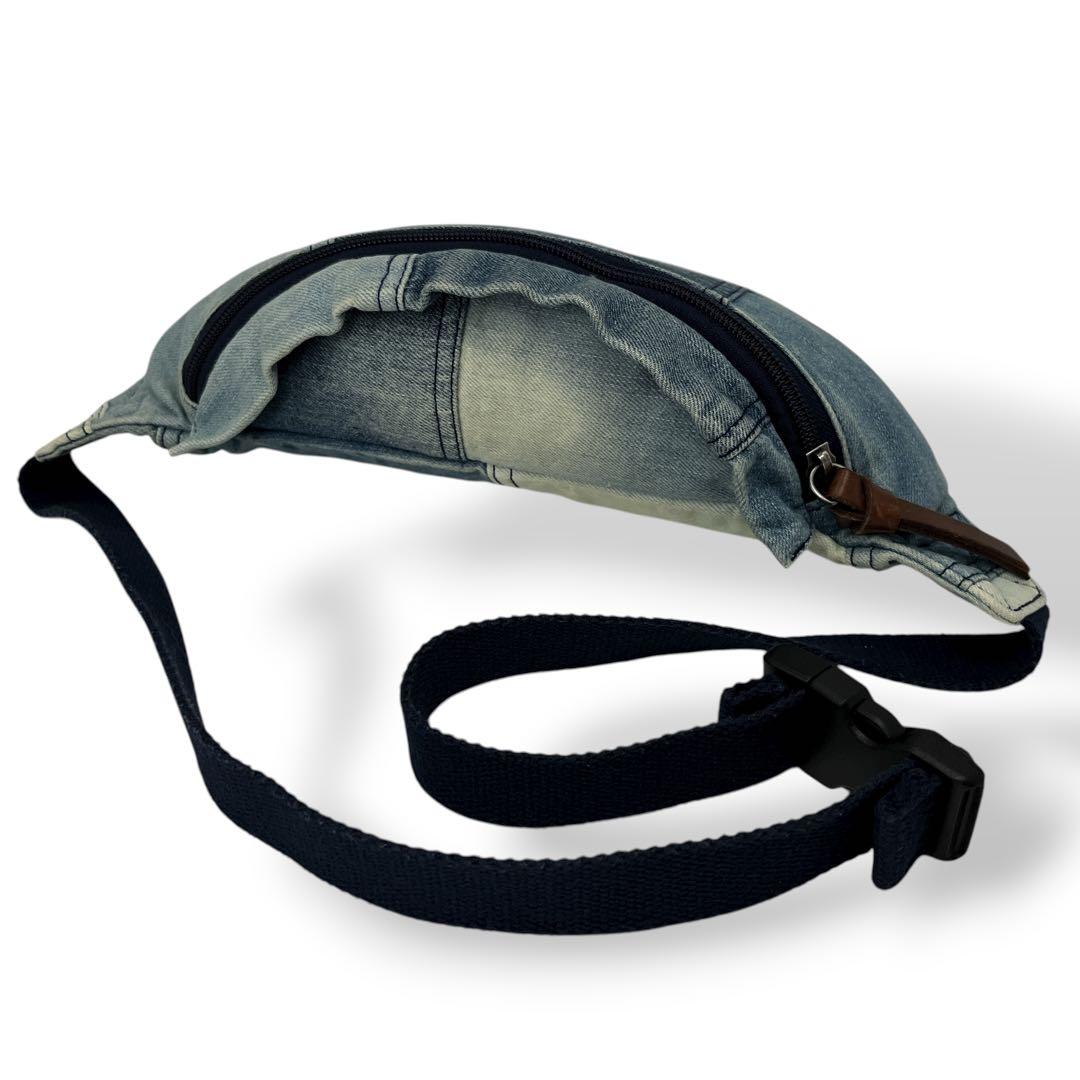 美品　ポロラルフローレン　ボディバッグ　デニム　パッチワーク　ウエストポーチ　青