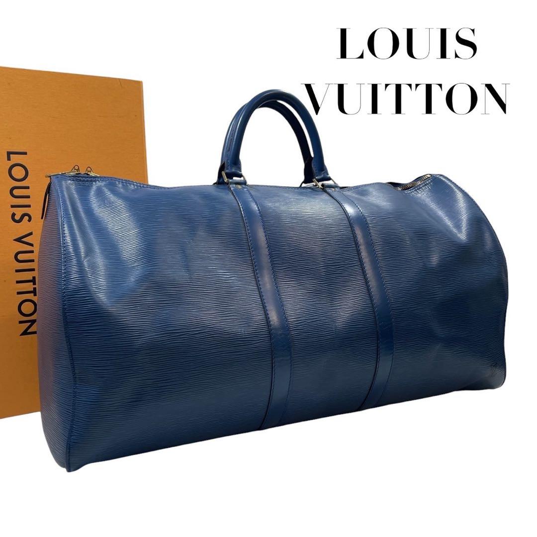 希少　ルイヴィトン　エピ　キーポル55　ボストンバッグ　ブルー　大容量　5409