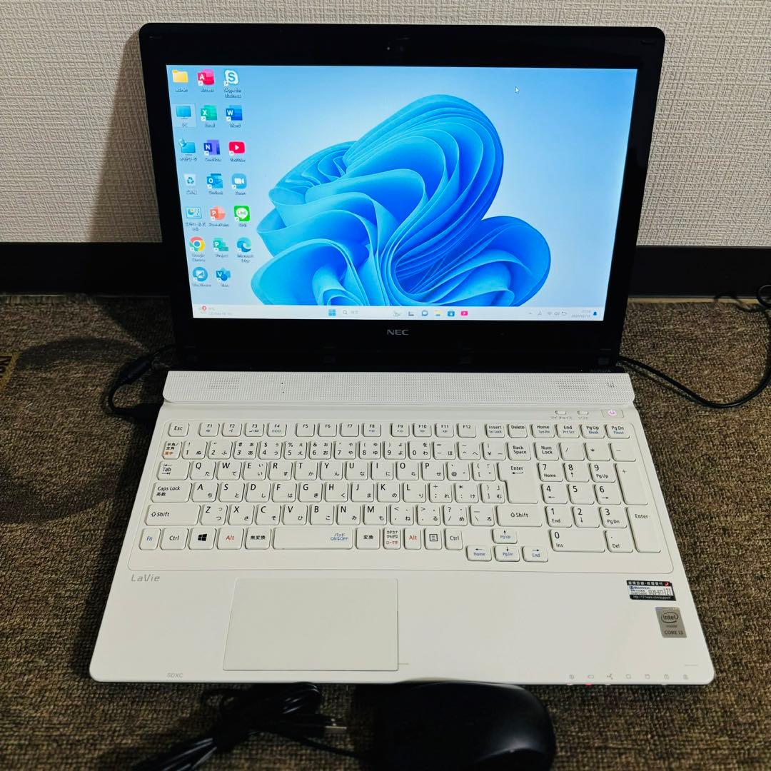 S244 NECノートパソコンWEBカメラSSD高速Windows11オフィス付