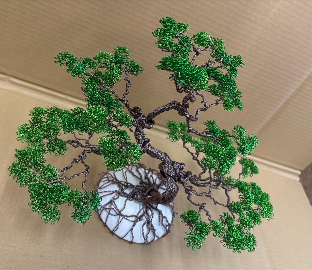 手作りワイヤー盆栽アートオブジェ