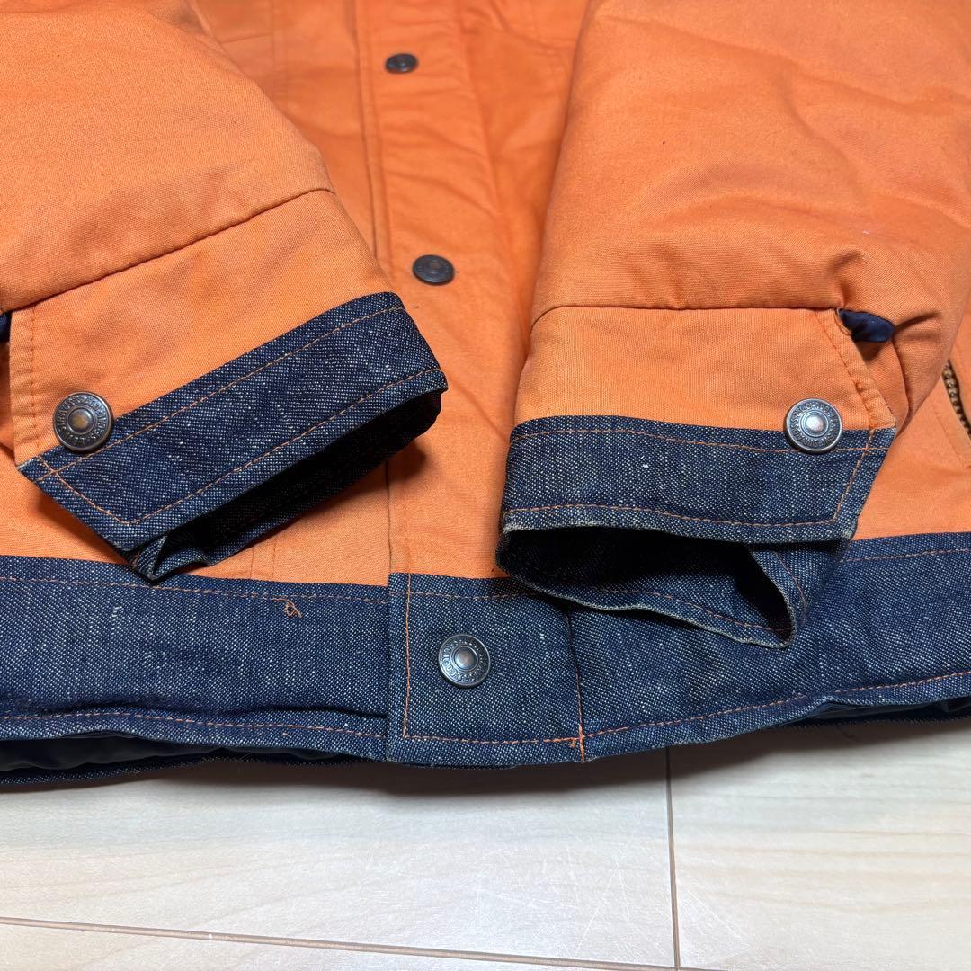Levi's RED TAB ダウンジャケット オレンジ 濃紺デニム Mサイズ