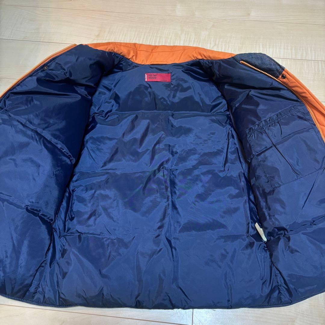 Levi's RED TAB ダウンジャケット オレンジ 濃紺デニム Mサイズ