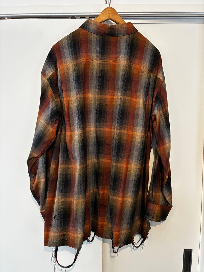 トップス 2 ANCELLM 24AW R/C CHECK CRASH LS SHIRT