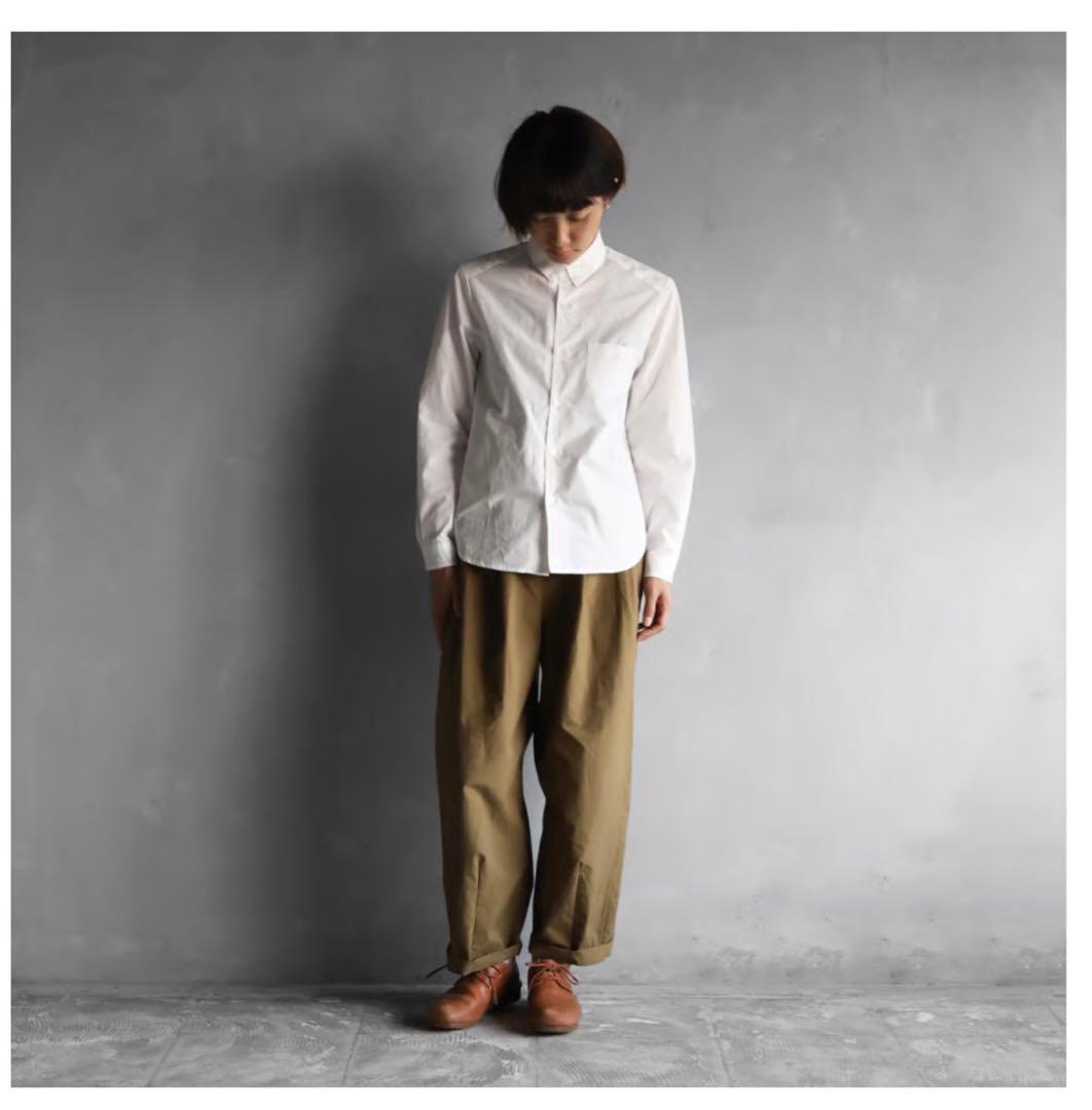 遠州織物ハウスHUIS◆オーガニックコットンシャツ 001W◆白◆サイズ１