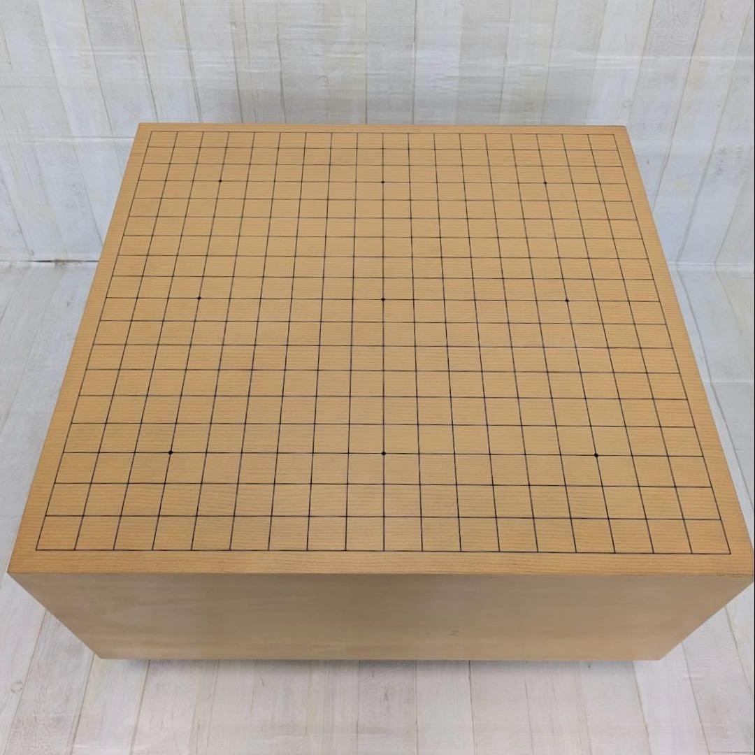 柾目 一枚板 碁盤 厚20.5cm 脚付き へそ付き 蓋付き