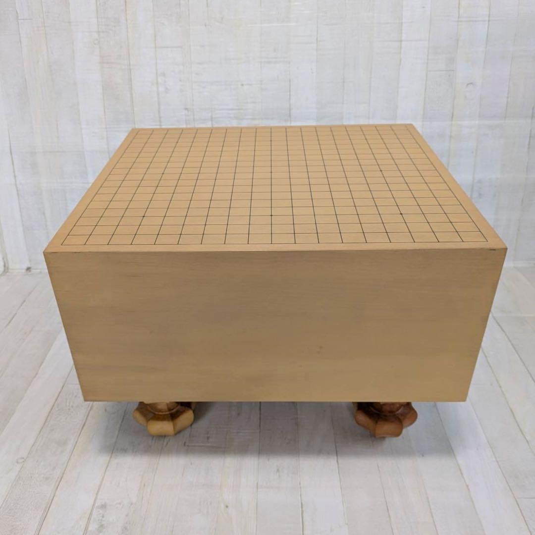 柾目 一枚板 碁盤 厚20.5cm 脚付き へそ付き 蓋付き