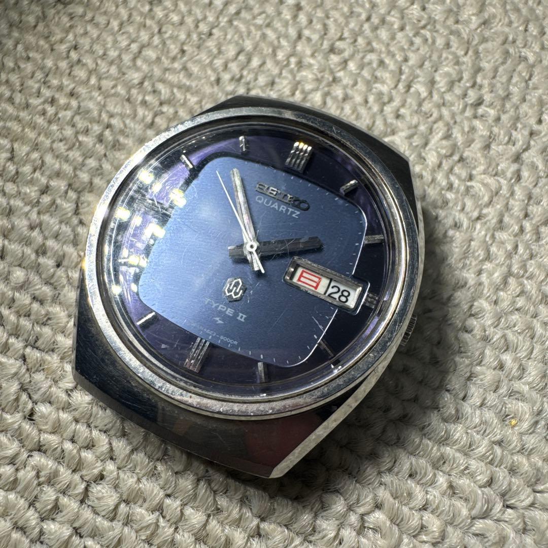 ★良品★珍品★SEIKO TYPE II クォーツ時計 ブルー 作動確認済み