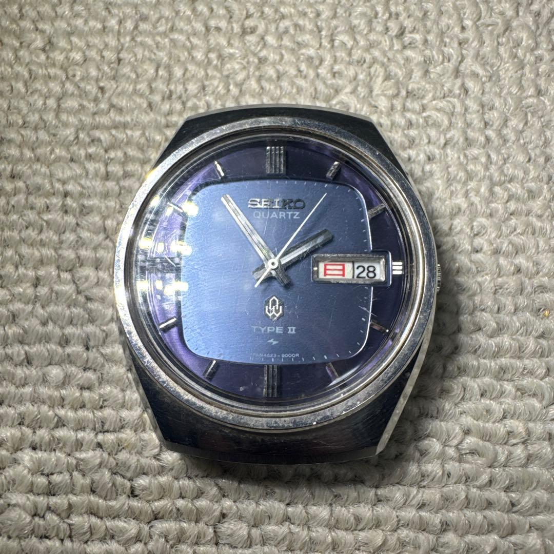 ★良品★珍品★SEIKO TYPE II クォーツ時計 ブルー 作動確認済み