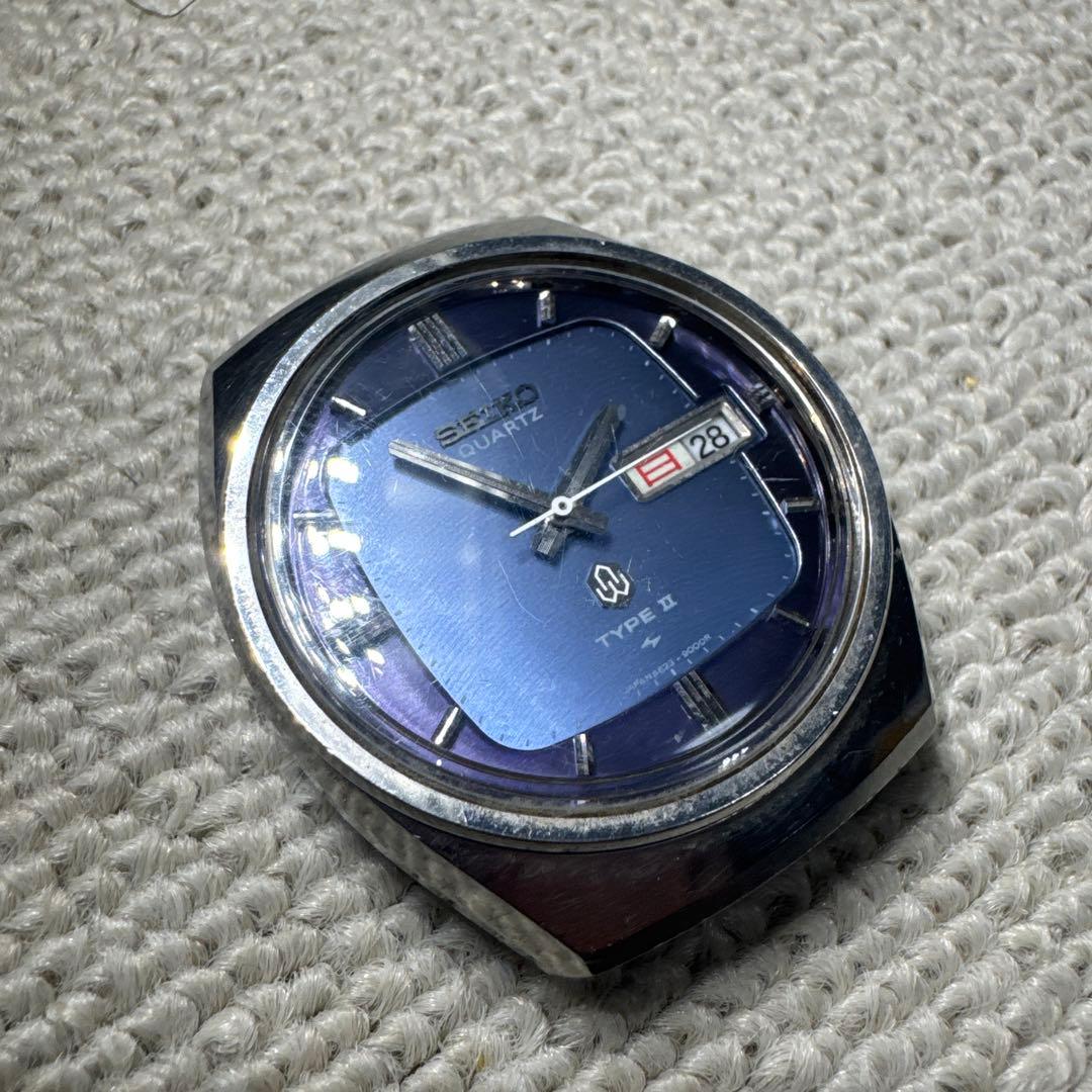 ★良品★珍品★SEIKO TYPE II クォーツ時計 ブルー 作動確認済み