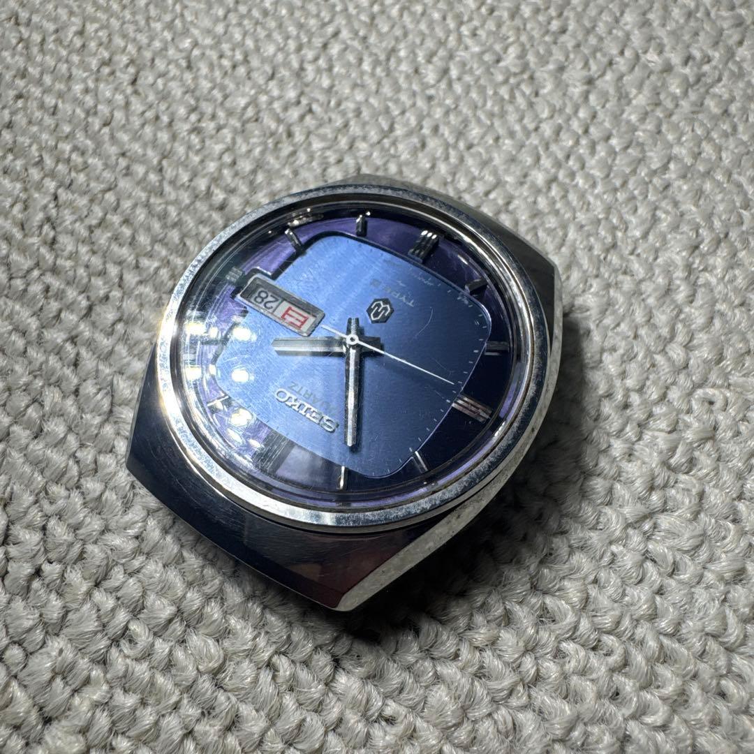 ★良品★珍品★SEIKO TYPE II クォーツ時計 ブルー 作動確認済み
