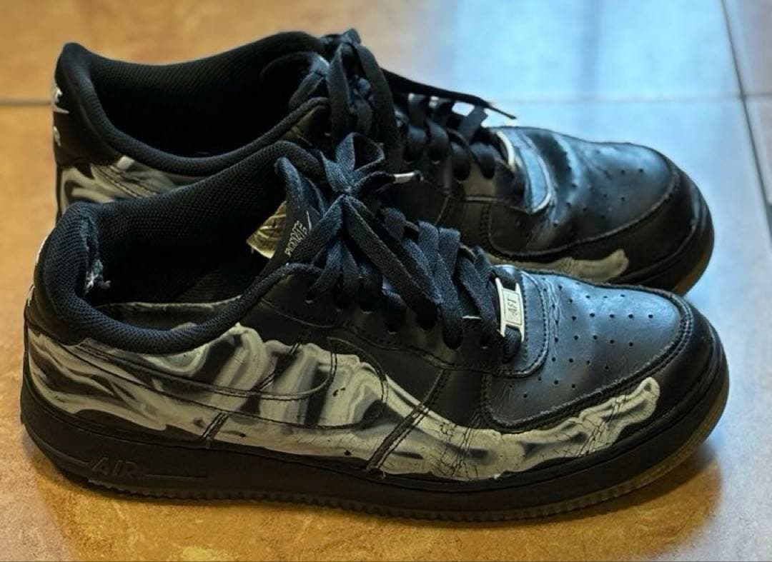 j【希少】Nike ナイキ エアフォース1 ブラックスケルトン 27.5